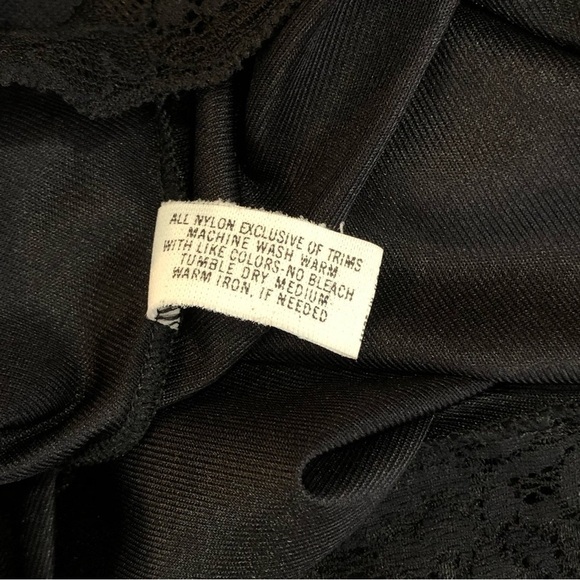 Vintage Shadowline black sheer short slip lace bodice made in USA glam sissy S - Picture 8 of 10